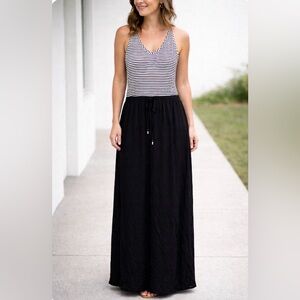 ⏰ Last Chance Anthropologie Drew Striped Racerback Dress w/black maxi skirt M